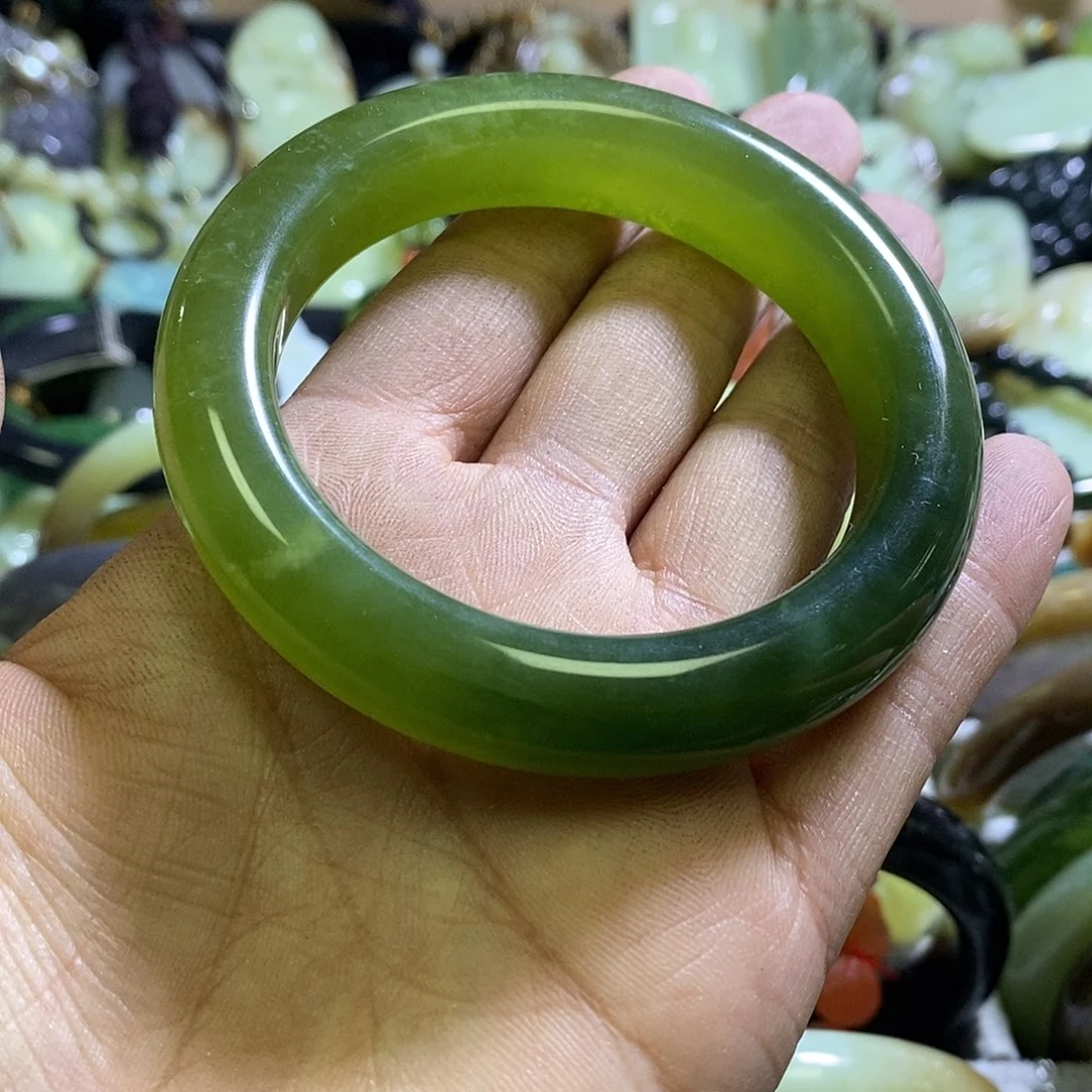 岫玉未镶嵌手镯55-56口径