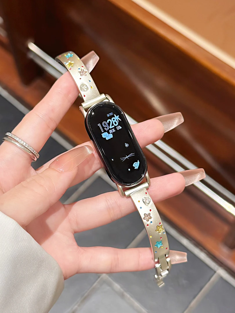 适用小米手环10表带8/9pro腕带7NFC标准陶瓷版细款彩钻红米watch5