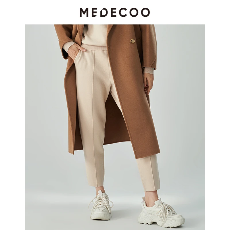 【晨粉专享价】墨蒂珂冬季新羊毛铅笔休闲长裤针织卫裤MHD40504