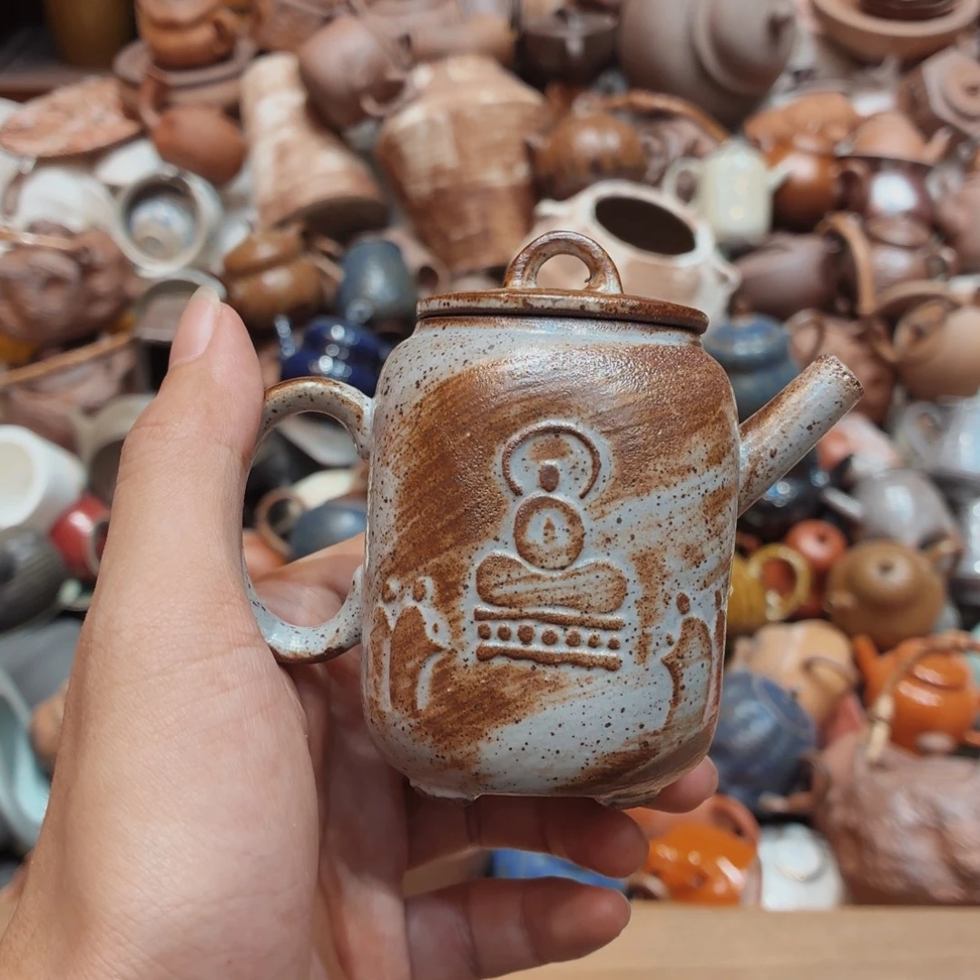 柴烧老岩泥高温茶器皿