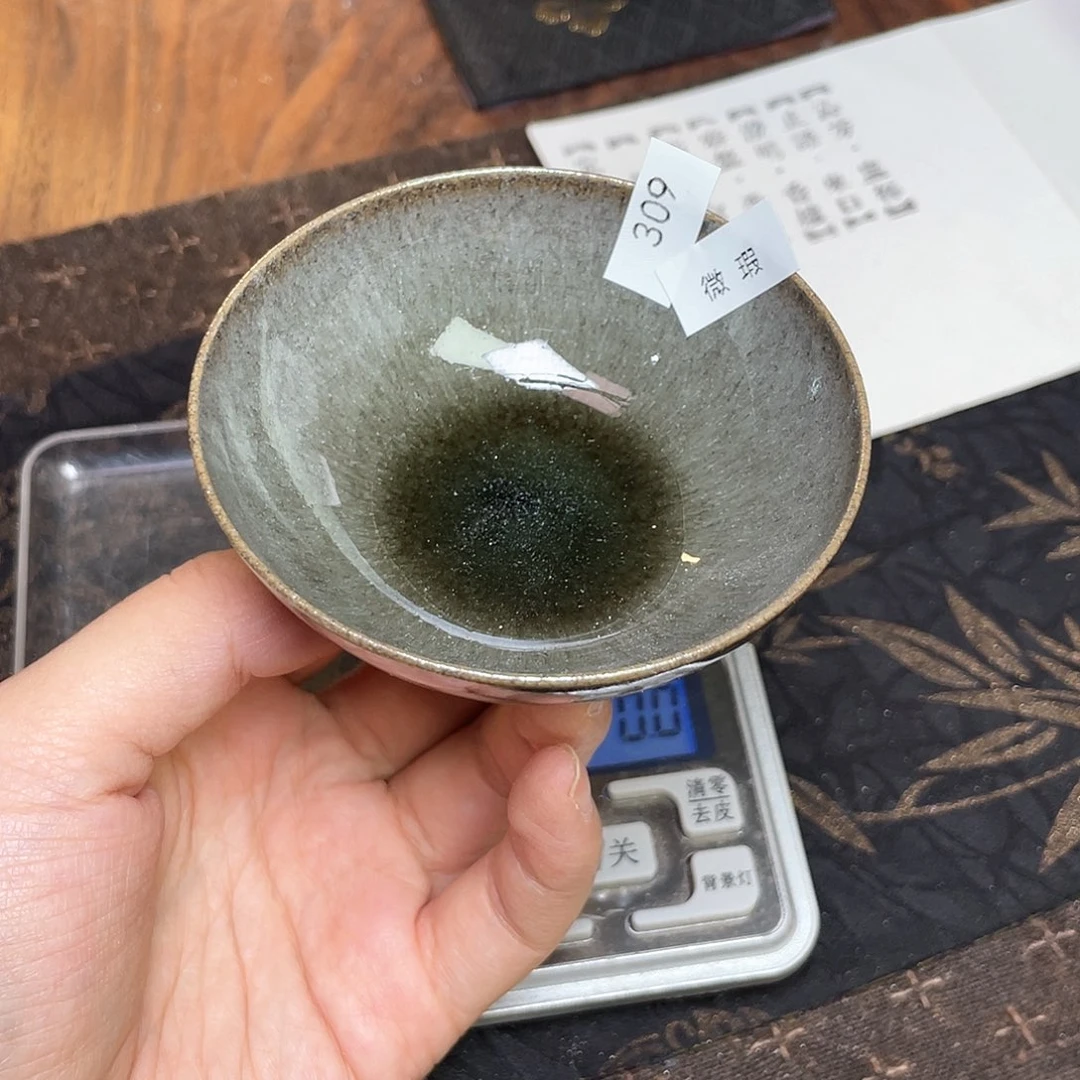 茶盏309 福临号建盏柴烧薄胎微瑕