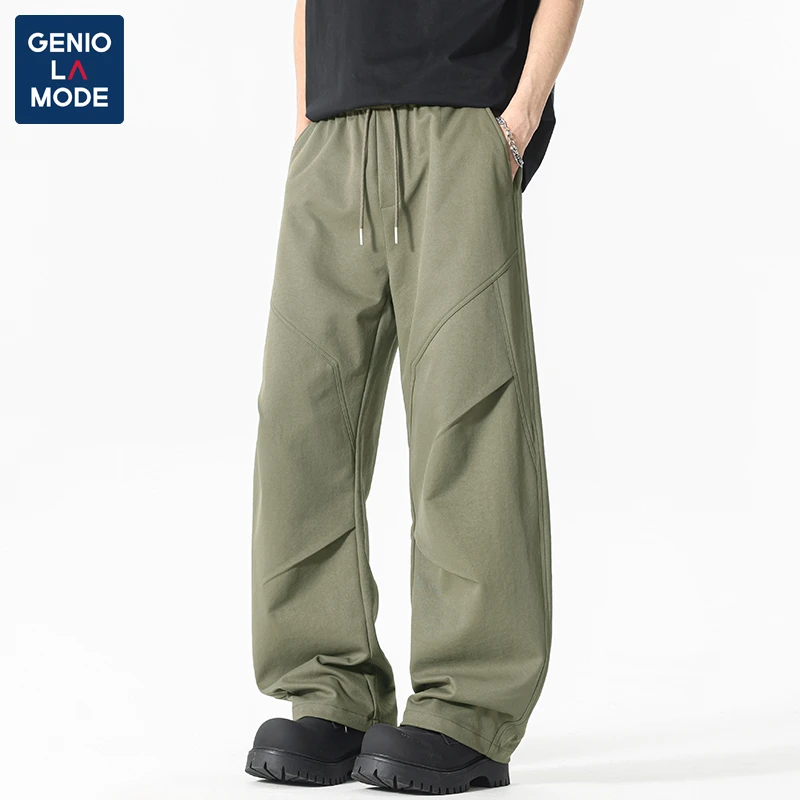 GENIO LAMODE美式阔腿裤男女春夏季休闲裤宽松垂感直筒百搭弯刀裤