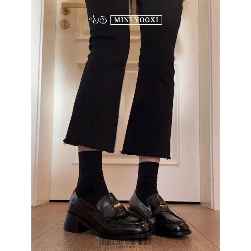 【年终清货/NO褪NO焕】【2025-3】真皮中跟乐福鞋女小皮鞋女金币单鞋