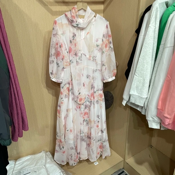 春夏新款百搭日常碎花法式复古女款连衣裙
