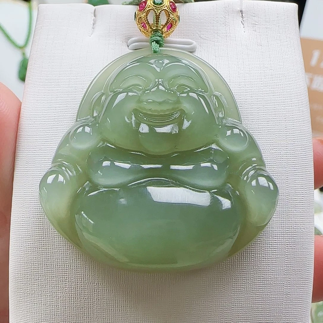 和田玉18K金镶嵌颈饰