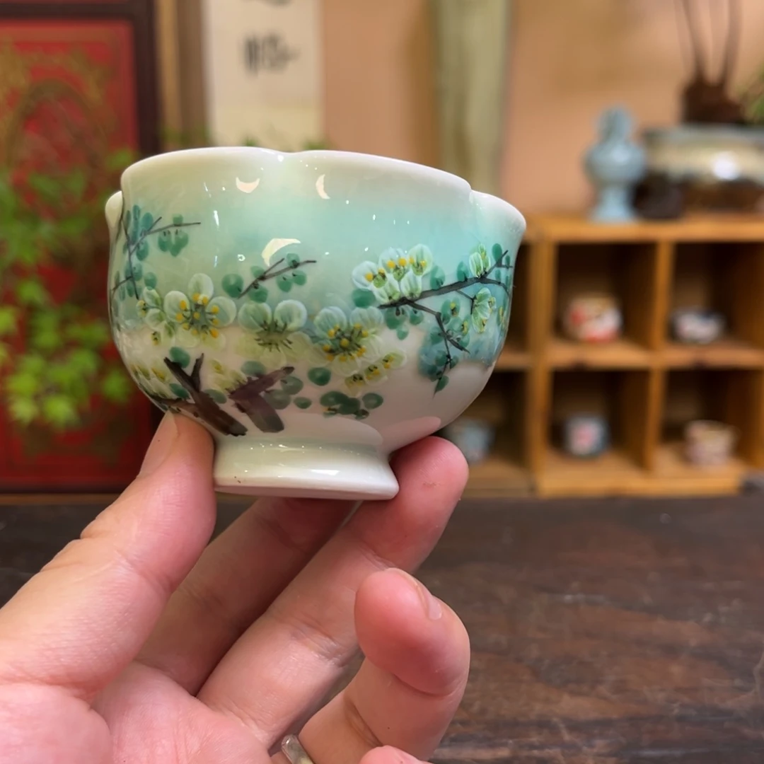杯柴烧手工手绘陶瓷