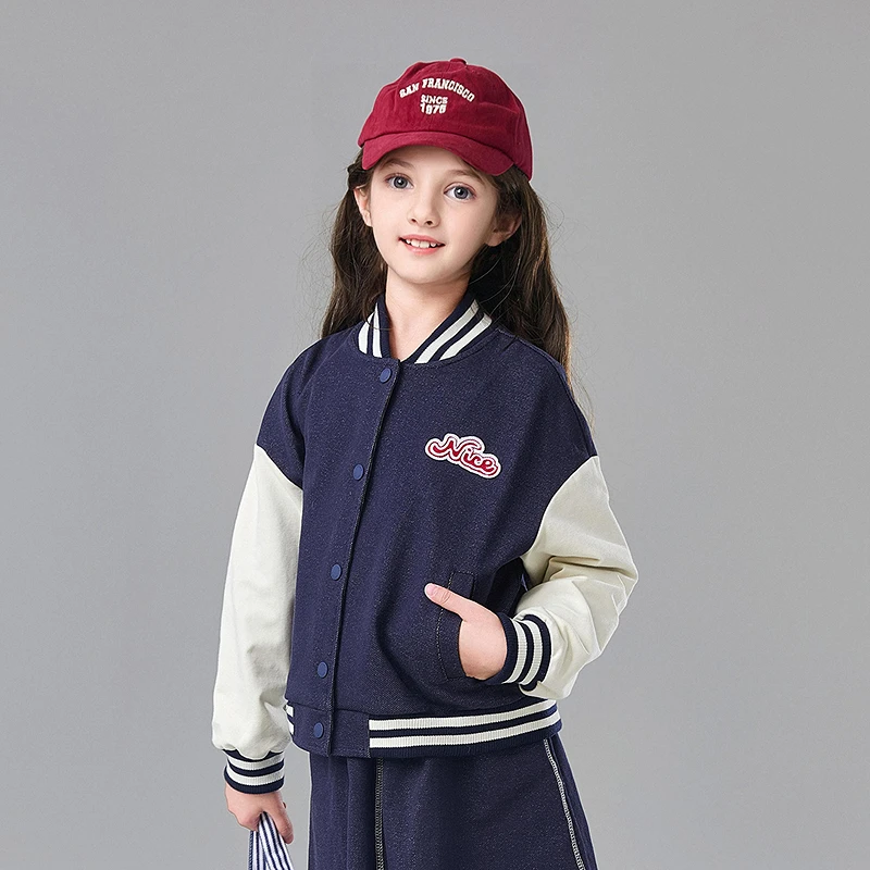 【毛圈棒球服】女童25春中大童春装儿童撞色休闲上衣-832512503