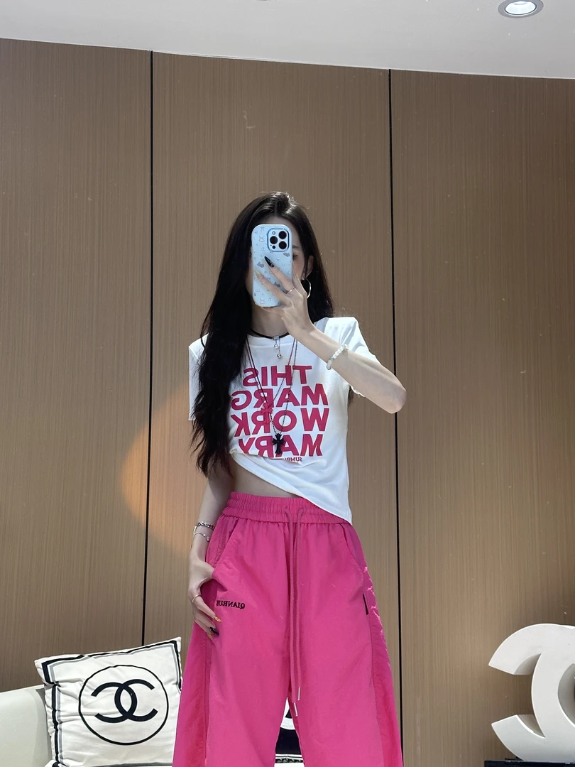 XX8136【印花字母T恤】美式潮流设计感字母印花短袖T恤修身显瘦上衣