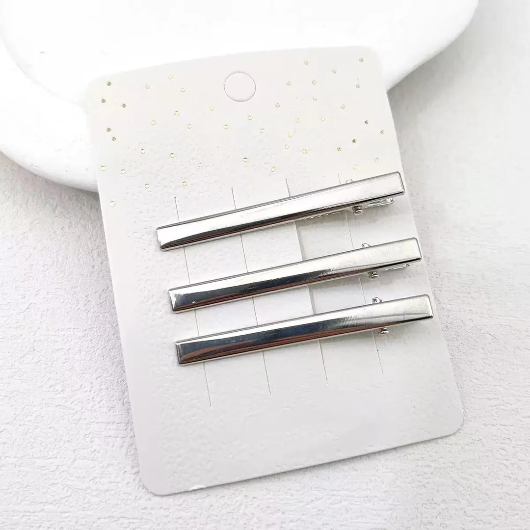 6细镀镍方夹银色底夹DIY发夹