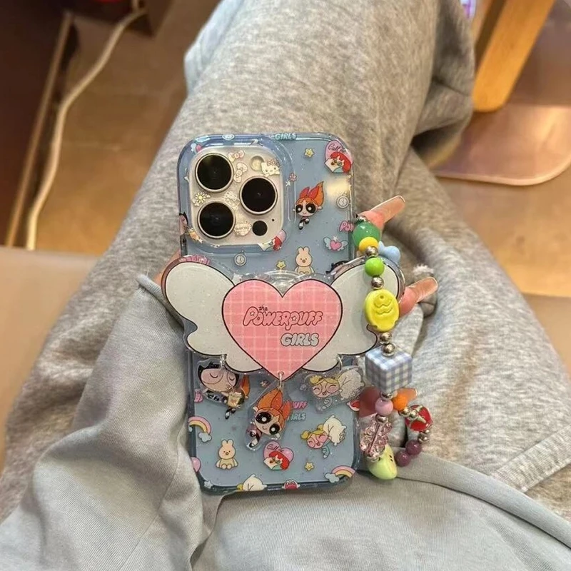 夏日透蓝彩虹飞天小女警适用iPhone16promax手机壳苹果15少女1413