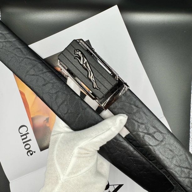 高档男士耐磨大象纹自动扣皮带-磨砂豹