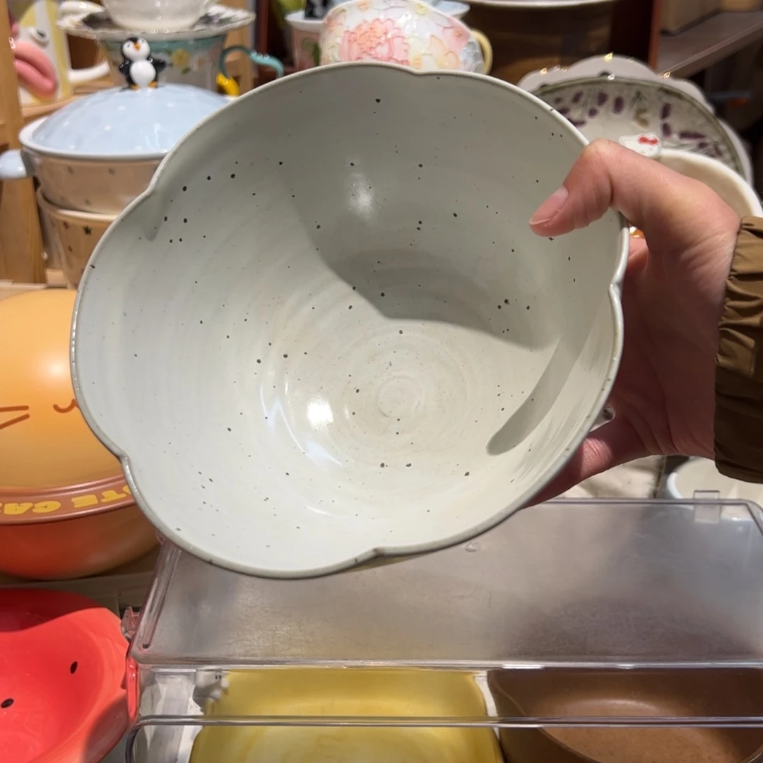 粗陶7.5寸樱花面碗