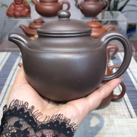 紫砂茶壶&*高利天青全手