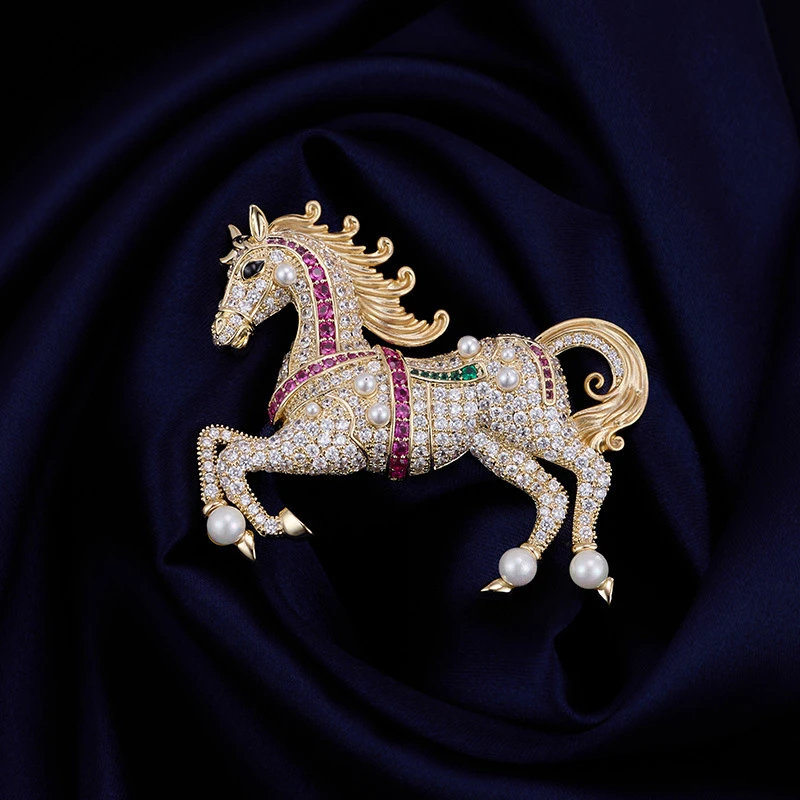 铜胸针 复古马到成功生肖马胸针小众设计感本命年男女同款高级感