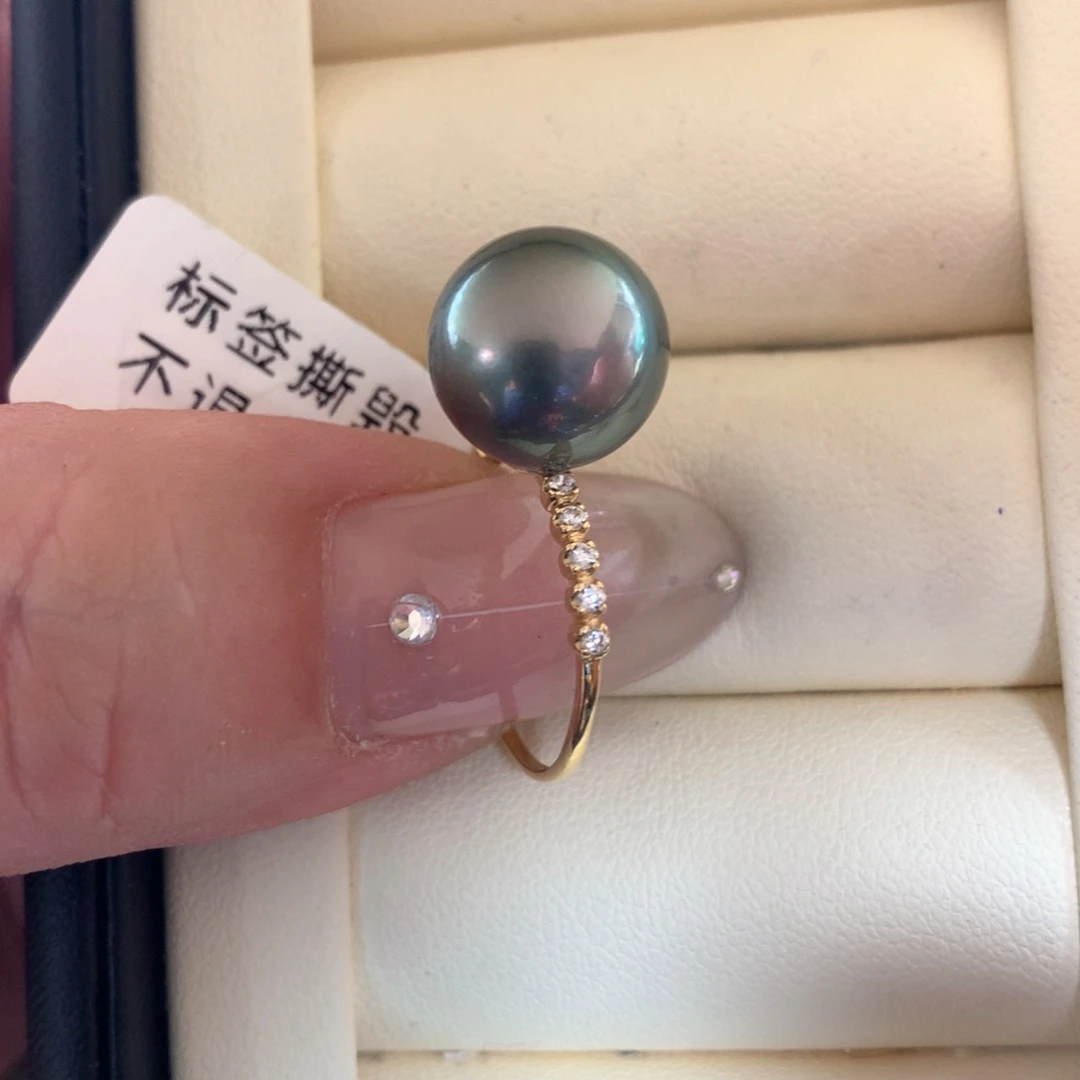 18K金镶嵌戒指海水珍珠