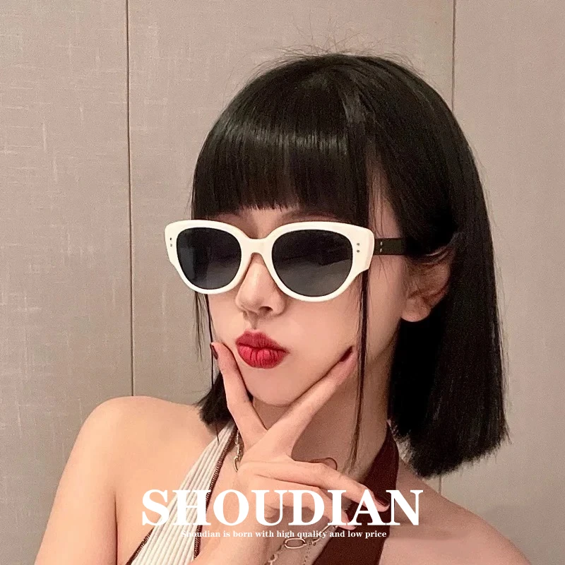 复古猫眼墨镜女高级感防紫外线拍照凹造型太阳眼镜辣妹时尚百搭