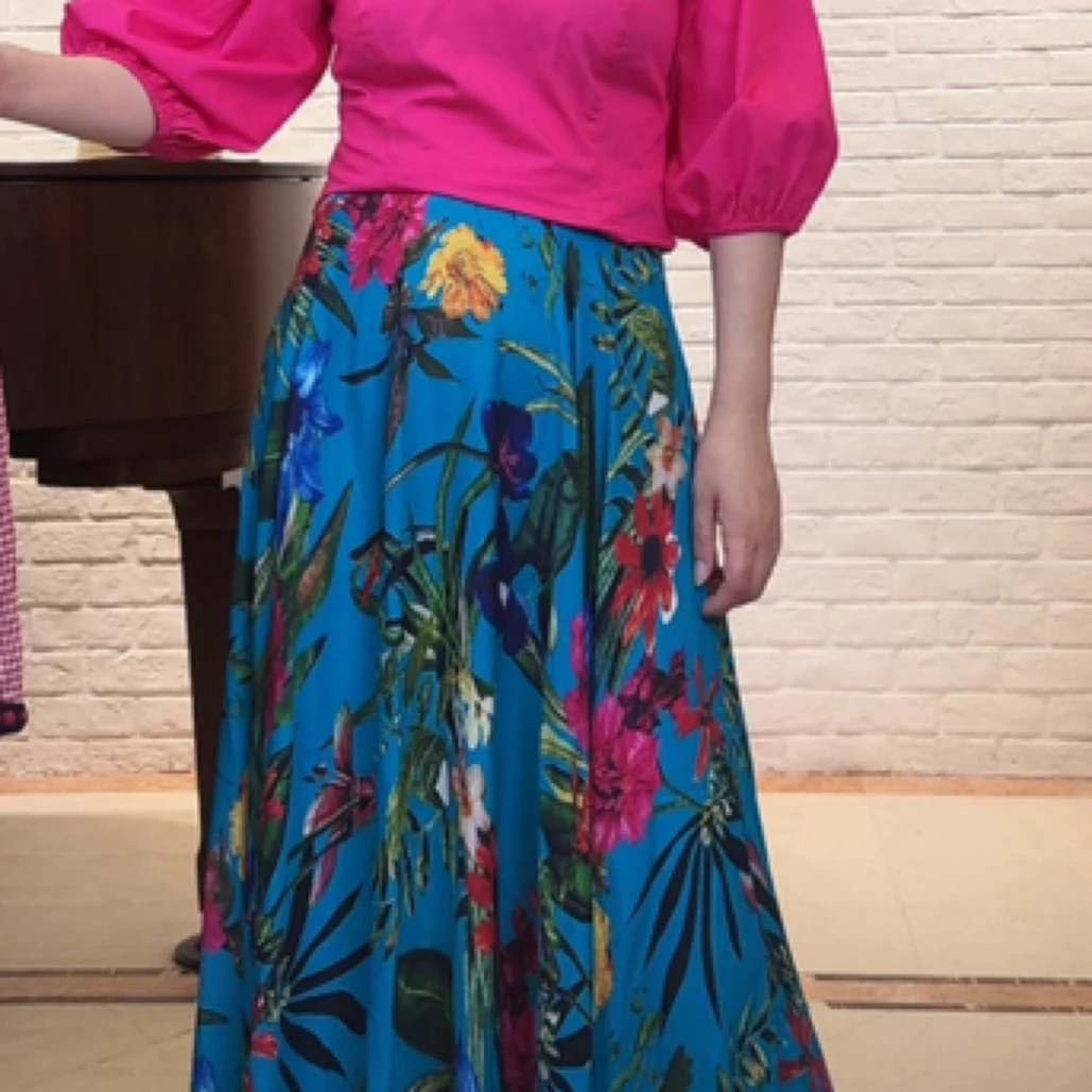 桑蚕丝女装半身裙百褶夏季大摆时尚波西米亚百搭长款气质蓝色半裙