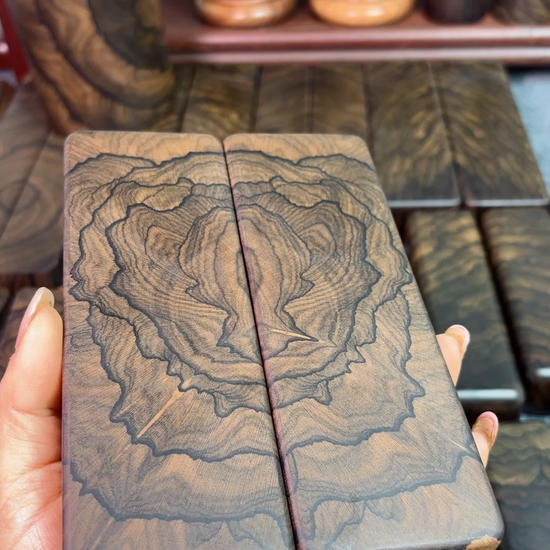 破布木（黑柿木）镇尺一对