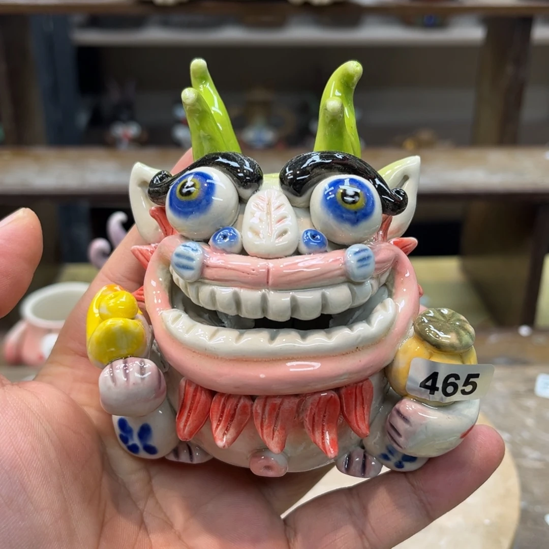 摆件直播纯手工抽象陶瓷摆件465