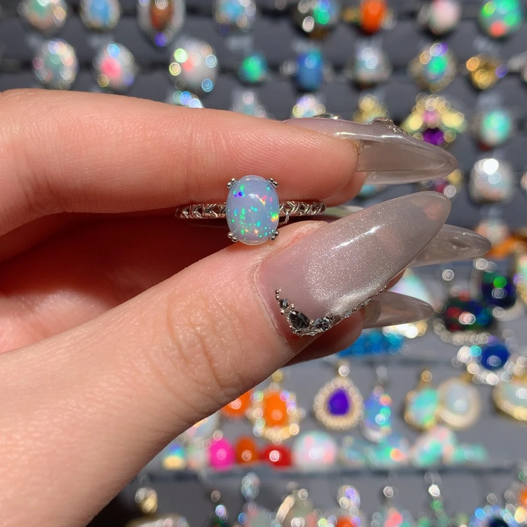 欧泊福利戒指w银S925镶嵌M**a