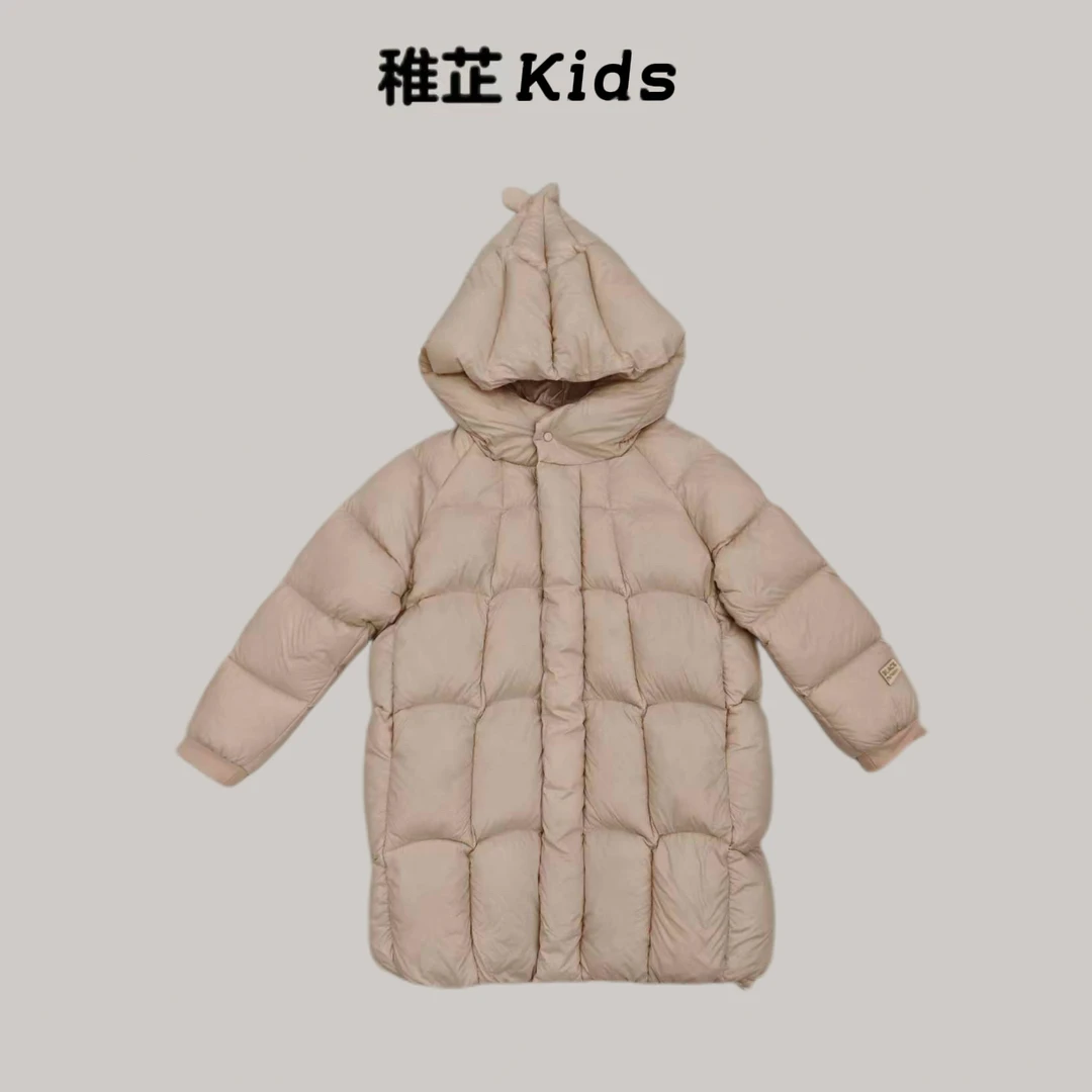 5316款花郎家品牌儿童羽绒服女童时尚休闲连帽中长款加厚小童保暖