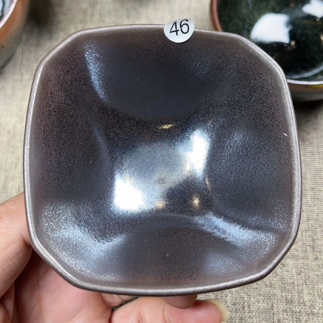 茶盏龙窑柴烧四方杯银呗8.5口径
