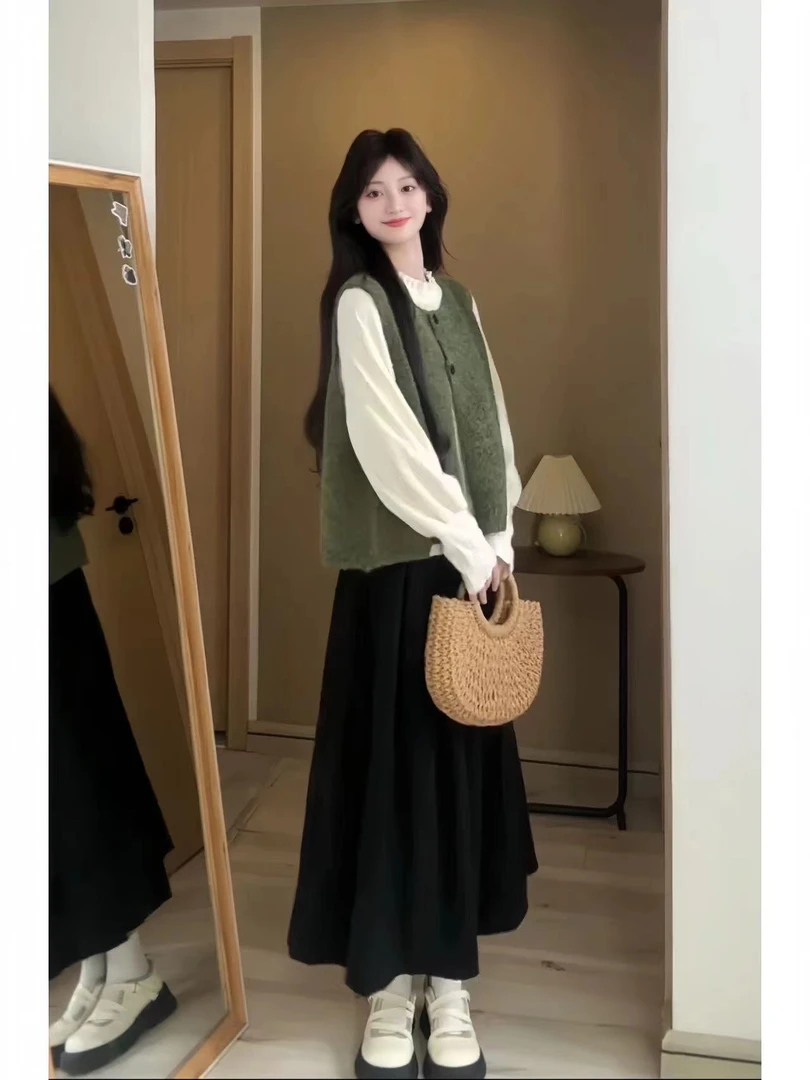 复古森系慵懒风气质极简风法式高颜值舒适轻熟风时尚孕妇套装秋季