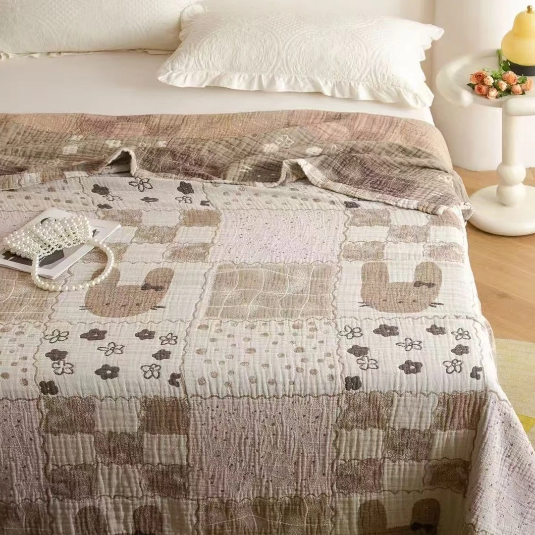 四层纱双人盖毯200*230微瑕～D022 （会起球 会缩水）