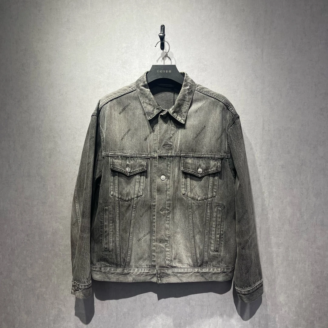 全新未使用 Balenciaga/巴黎世家 弹幕logo牛仔外套/38码/