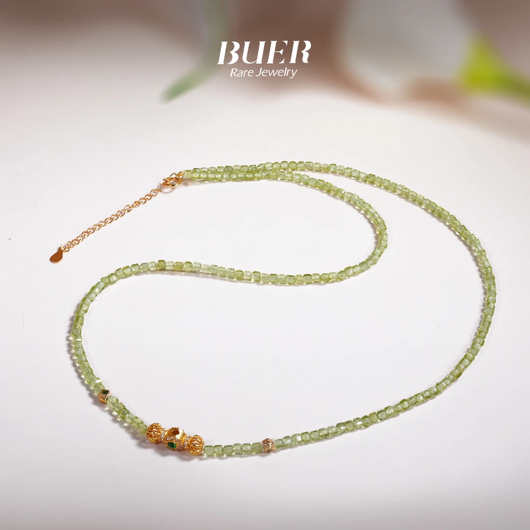 【不二】橄榄石银镶DIY项链