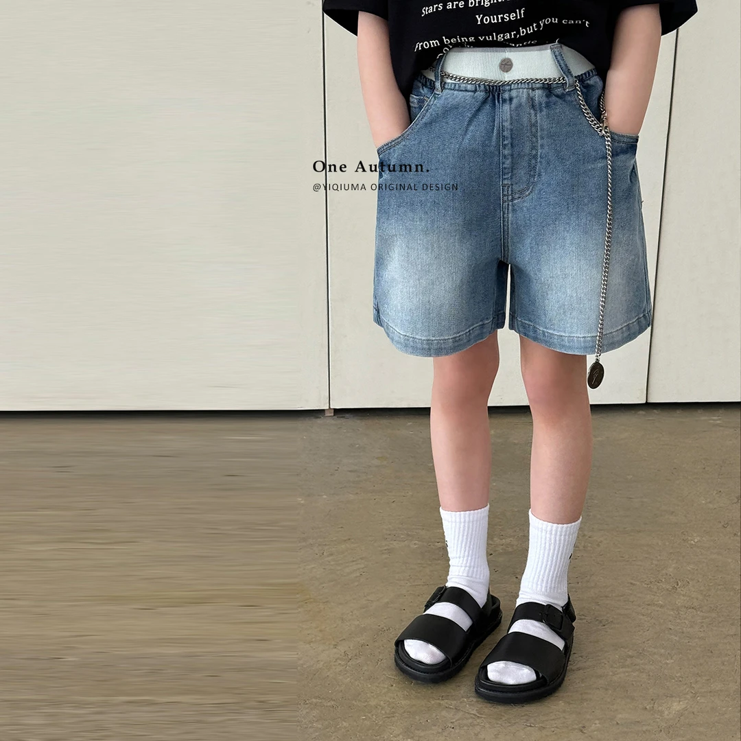 现货「壹秋.ONE AUTUMN」【社牛】牛仔短裤女童夏季薄款热裤【GX591】
