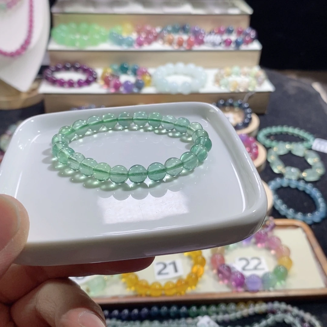 未镶嵌手链水晶薄荷绿单圈8mm