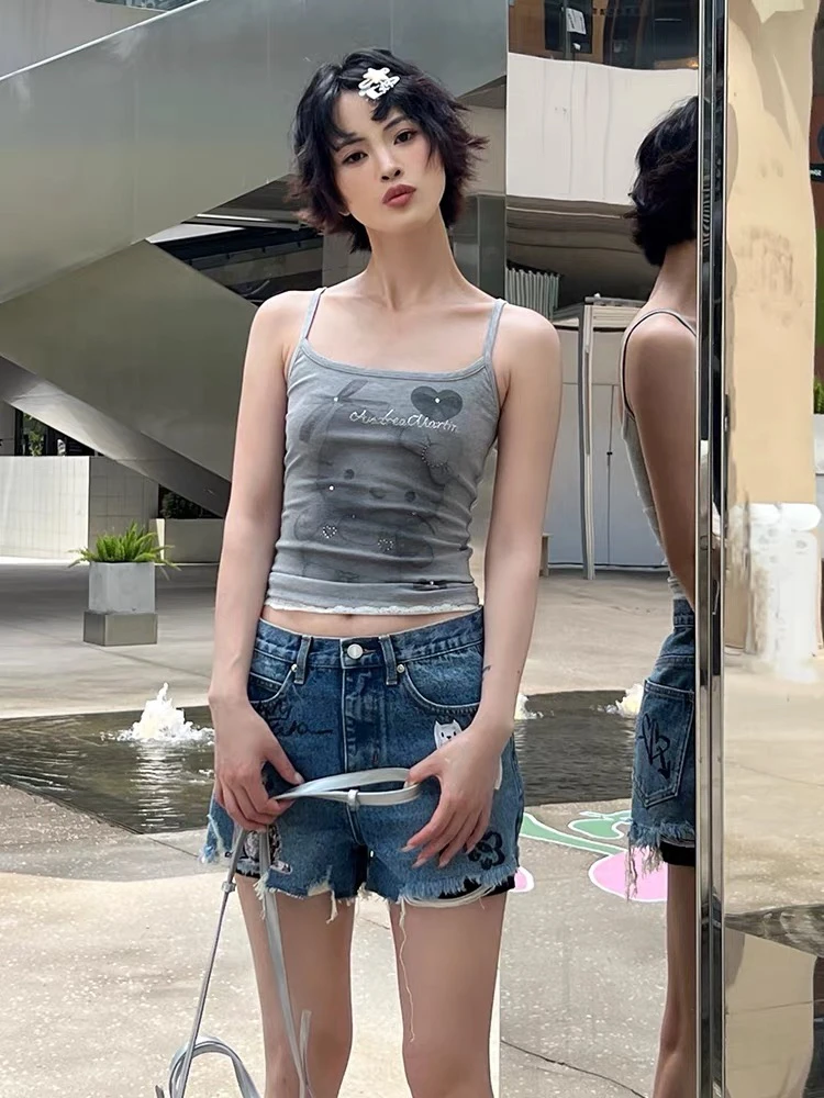 Andrea Martin 拼蕾丝印花背心-480