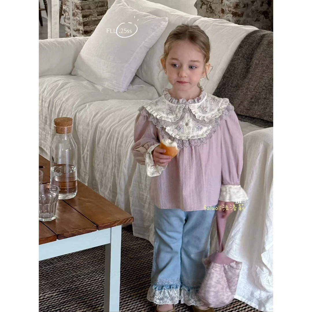 AA52~FLL·25春~蕾丝花边娃娃衫52593