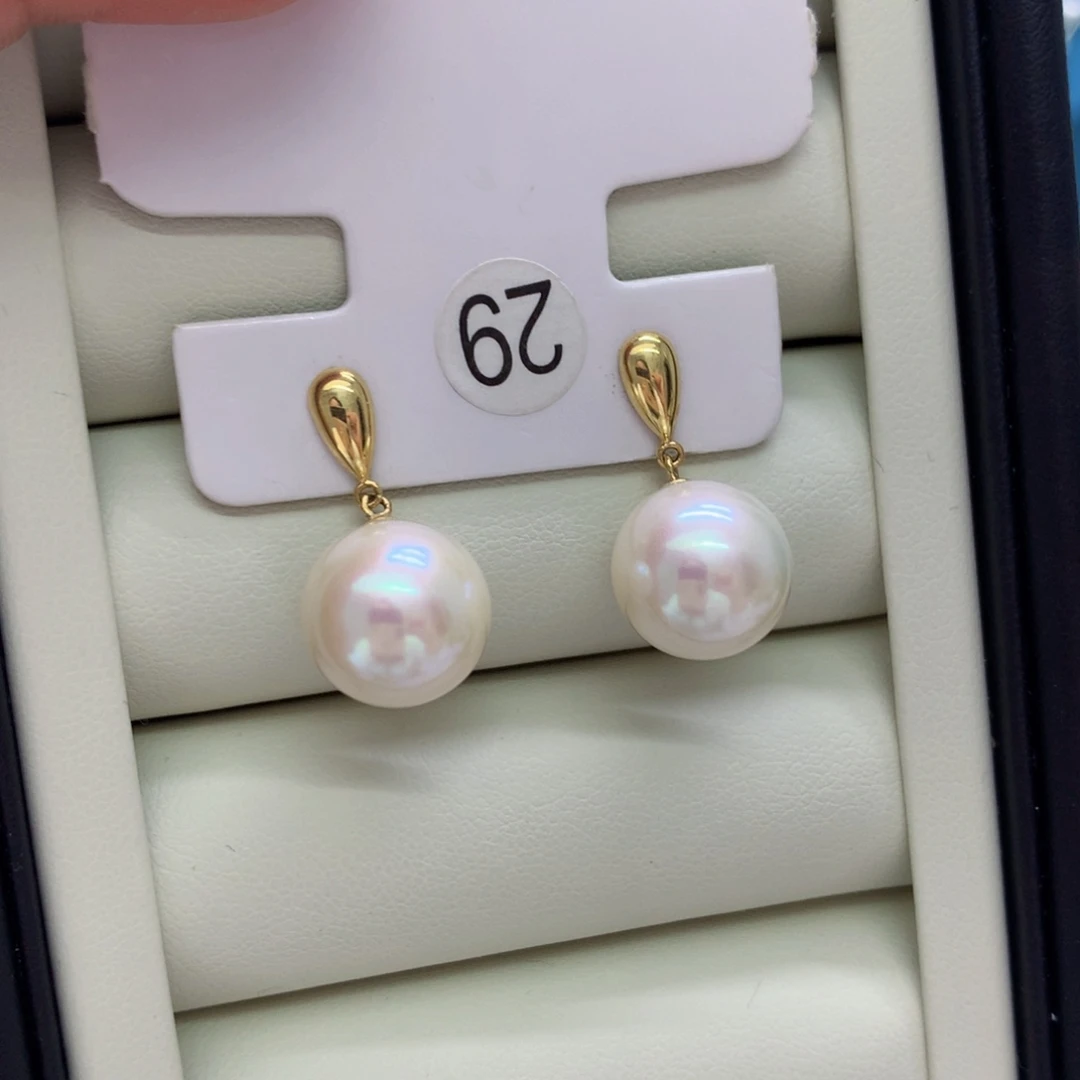 18K金镶嵌淡水珍珠耳饰