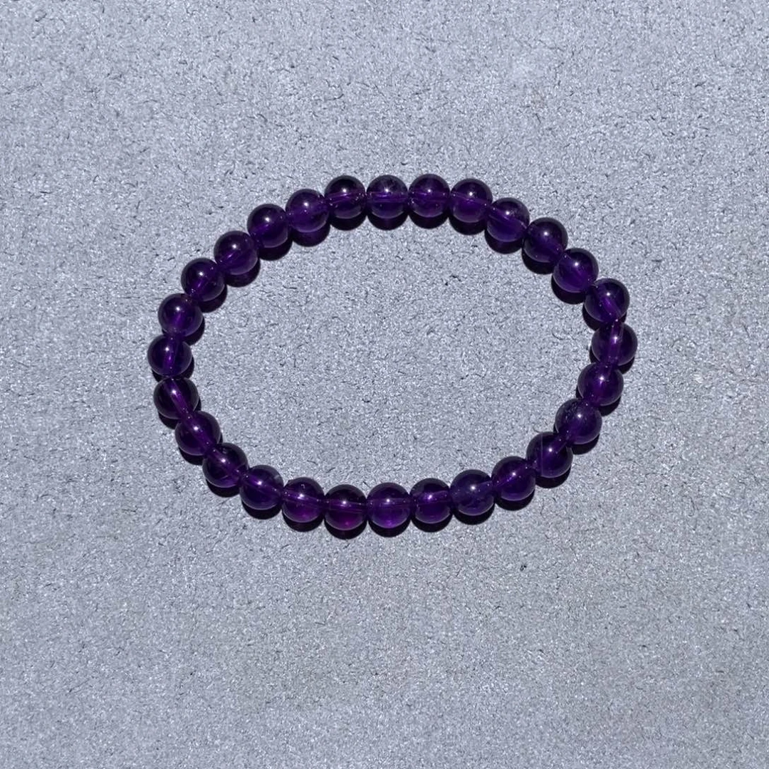 未镶嵌水晶手链紫水晶7m