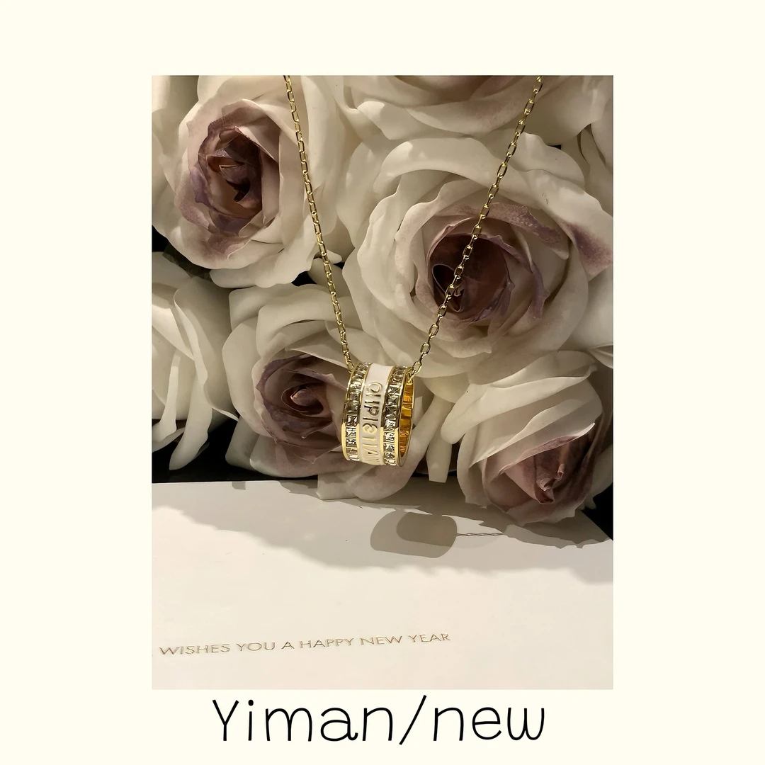 铜合金项链 法式高级感白色珐琅项链MZ3561