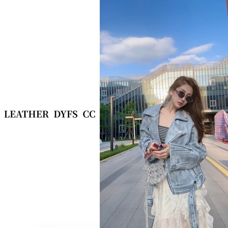 Leather Dyfs cc "海岸蔓想"40406高奢头层绵羊皮女装