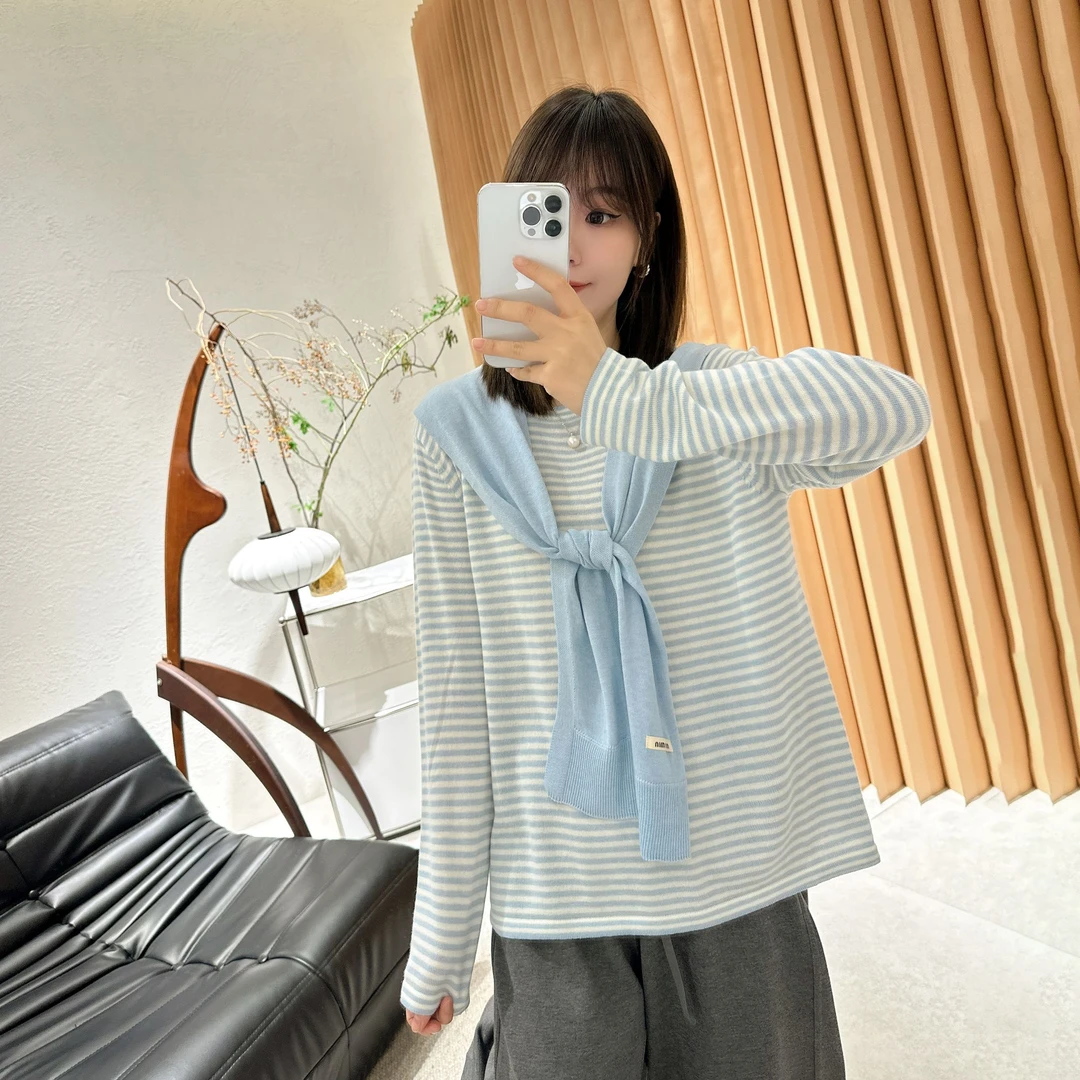 【褚培培自制】 春夏超级好穿条纹t恤女面料亲肤柔软巨好穿