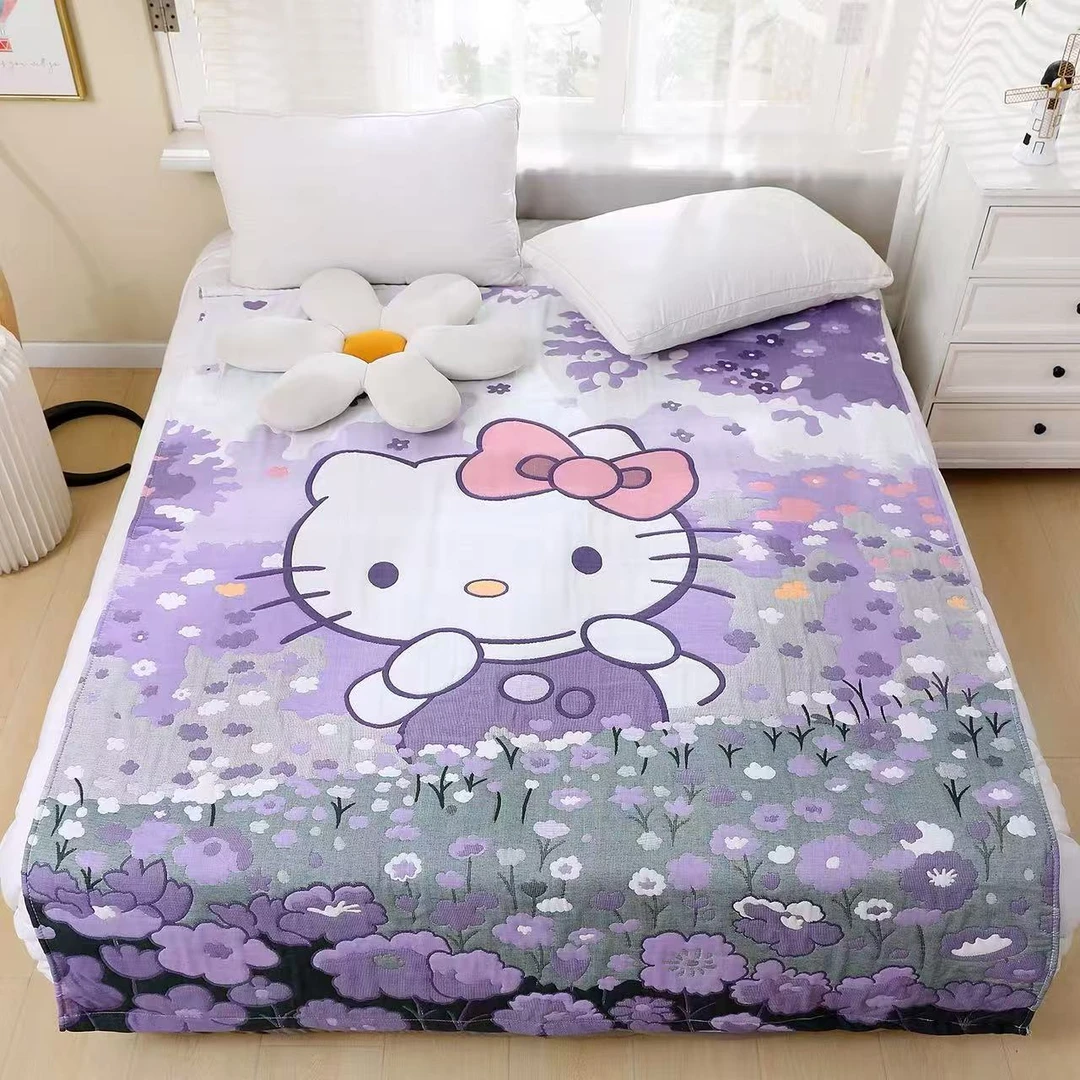 花园凯蒂猫 2*2.3泡芙被升级多层柔软亲肤透气双面夏被