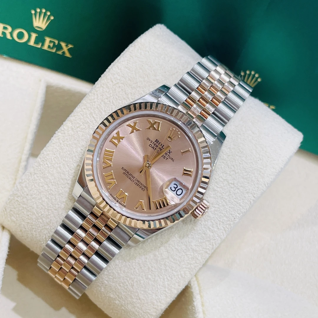 99新 Rolex/劳力士 深圳名典/日志间玫瑰金狗牙圈罗马278271/全套