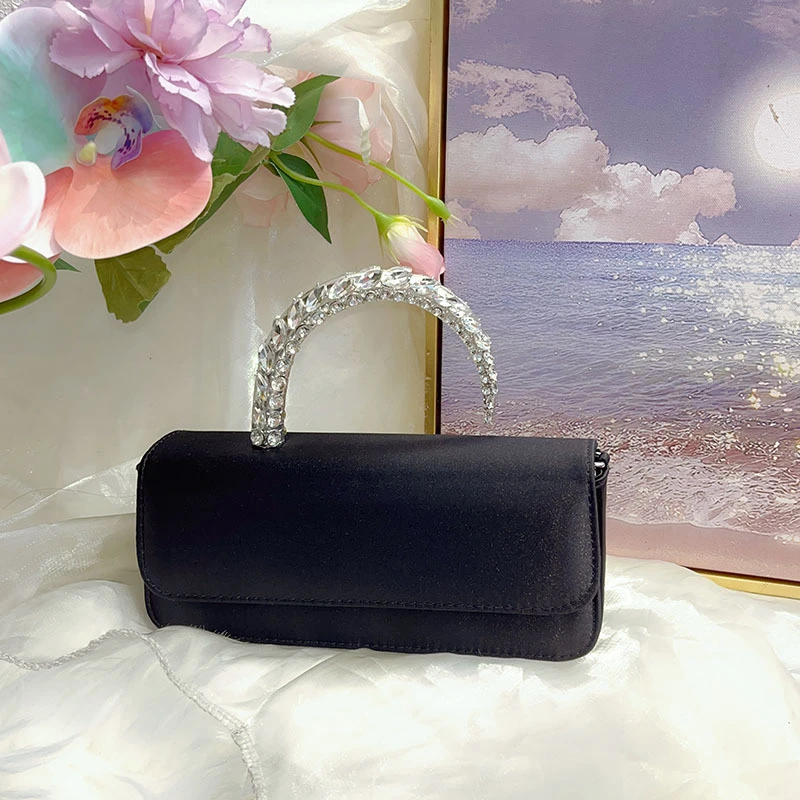 法式仙女包超闪镶钻钻石手提包高级缎面气质单肩挎包斜挎包