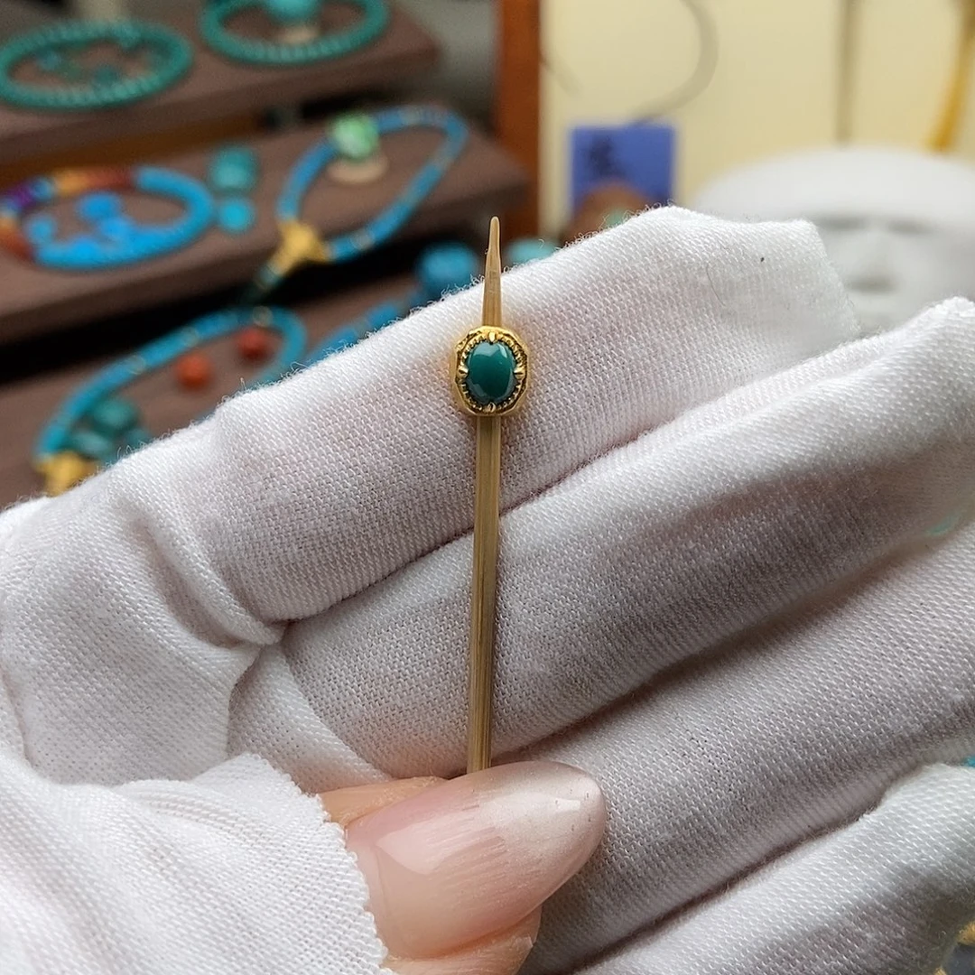 绿松石18K金镶嵌绿松石配饰h