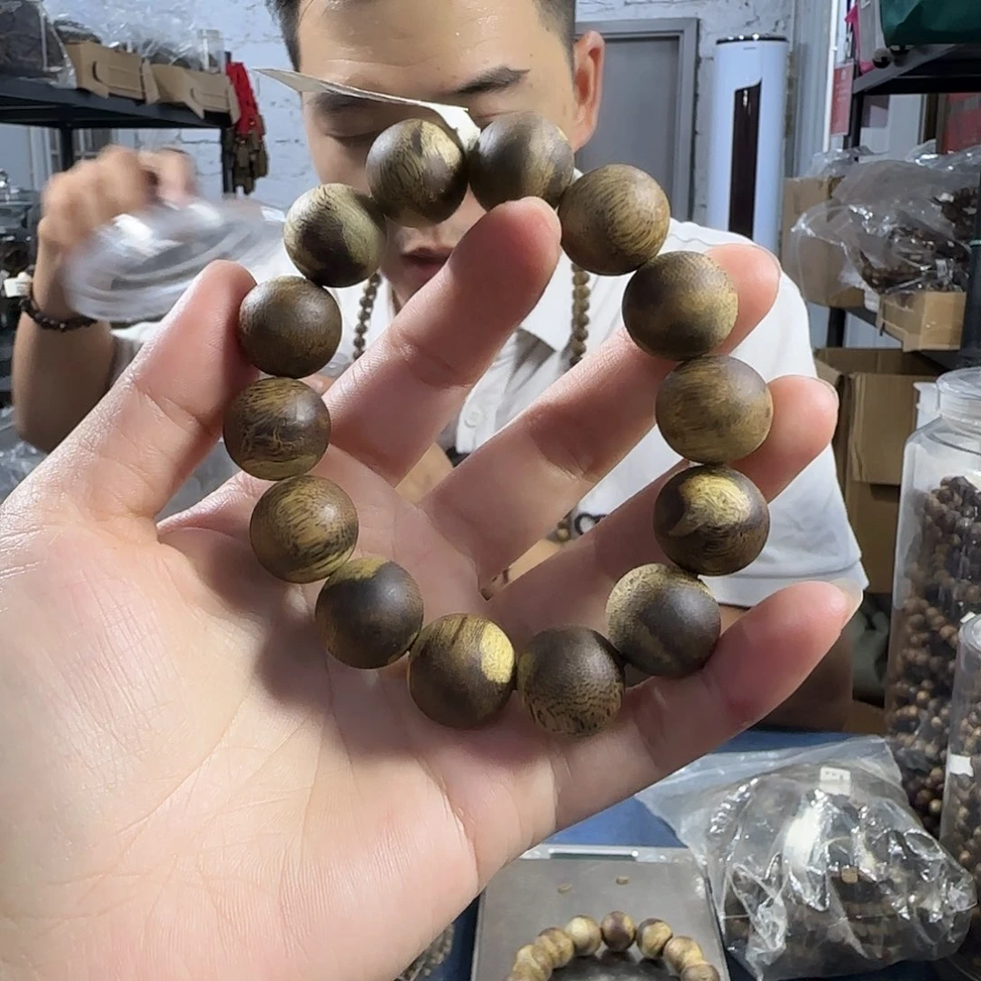 手串沉香棋楠香尖圆珠单圈1.6/19克多样性发一