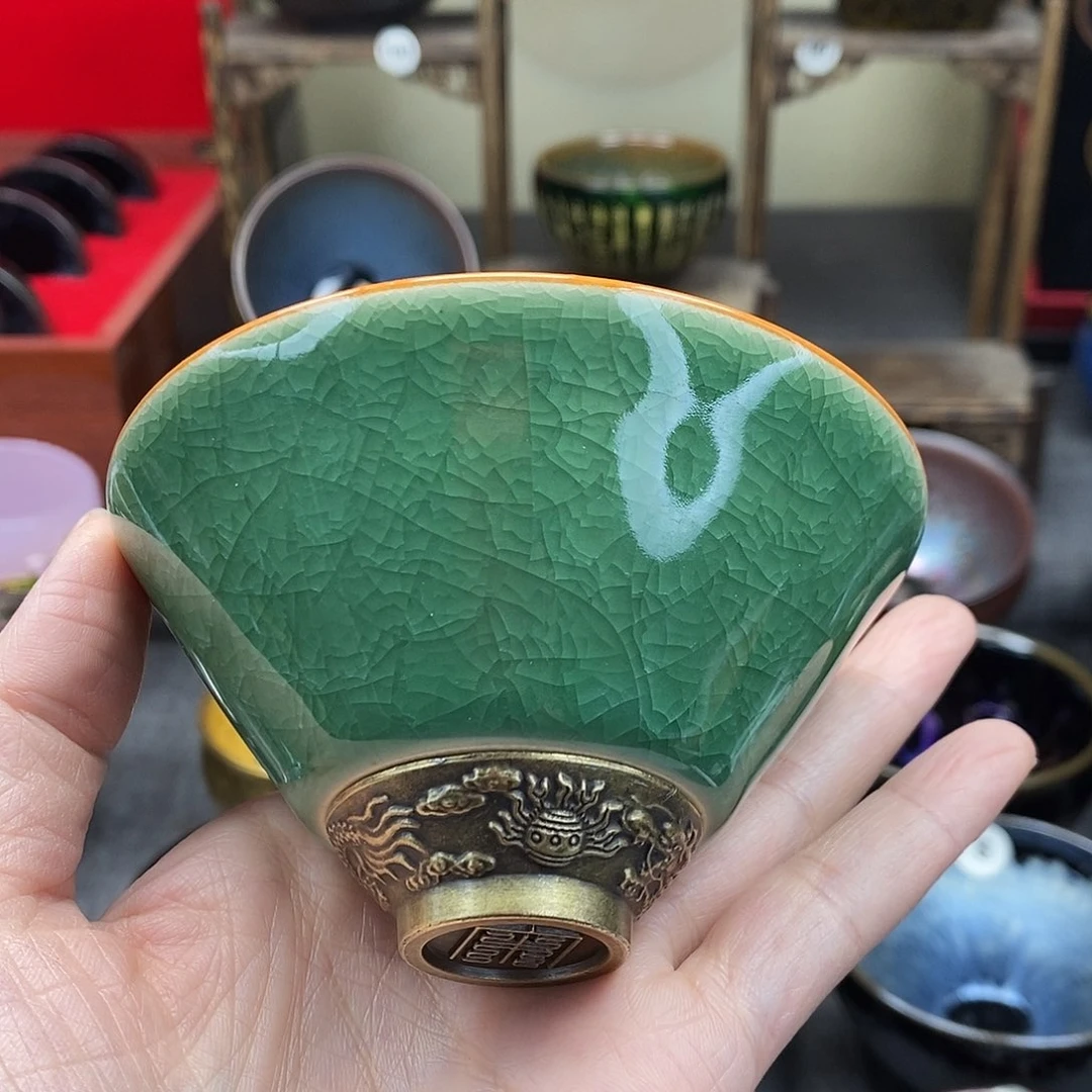 茶盏斗笠主人杯绿色