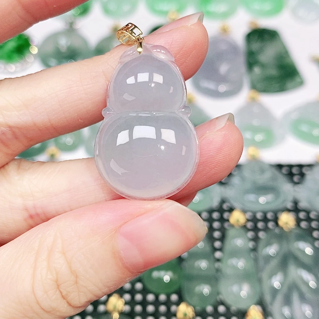 吊坠(不含链)18K金镶嵌翡翠