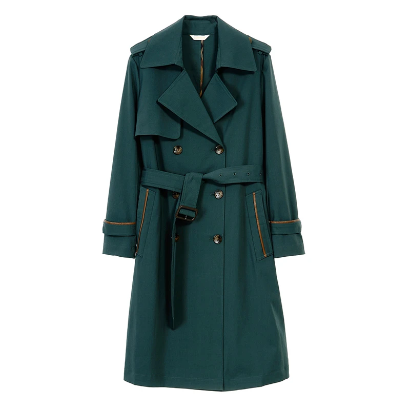 中长款风衣女款秋季修身春秋高级感双排扣小个子外套