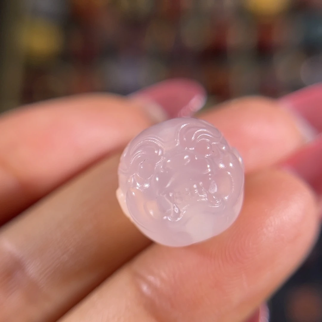 玛瑙/玉髓中洞子兽珠14不退换未镶嵌