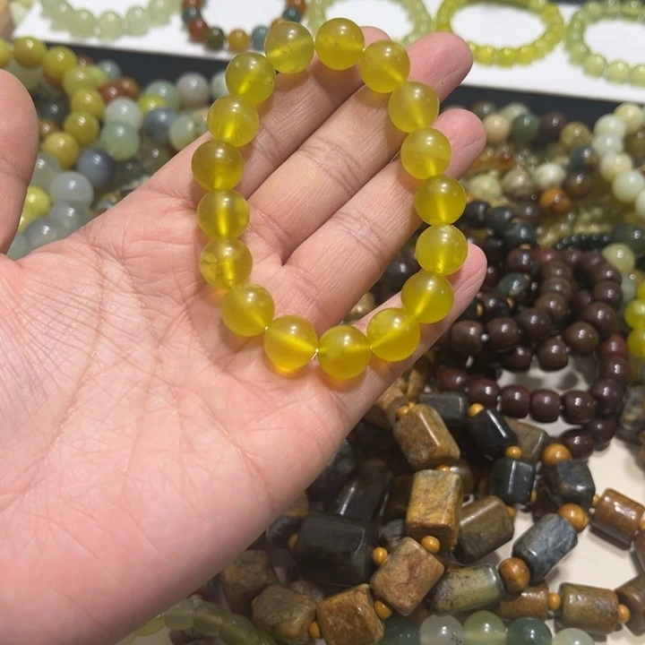 蛇纹石玉未镶嵌手链卡12