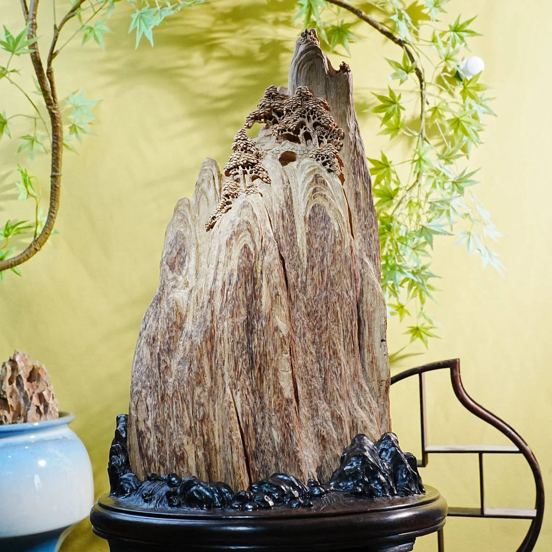 【收藏级】马泥涝高山老料沉香雕刻摆件（高山流水）  251109017 C